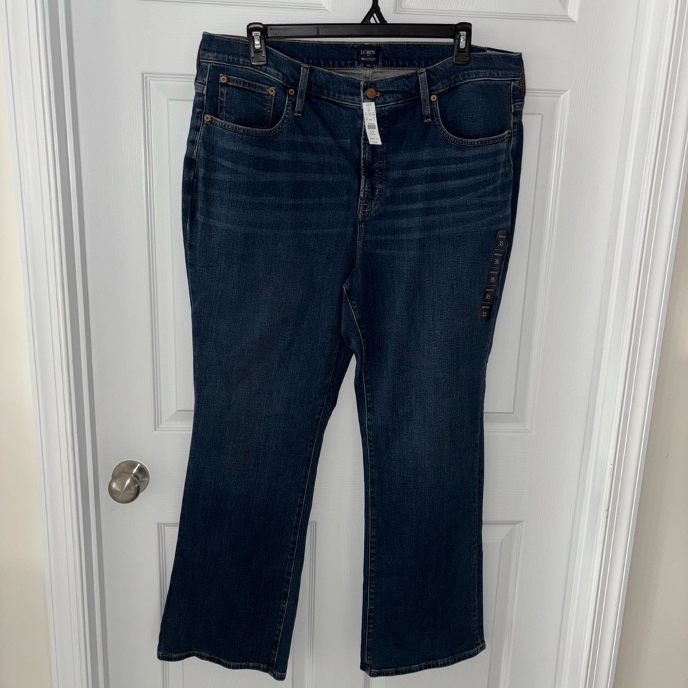 J Crew Factory Jeans All Day Stretch Bootcut Dark Blue Women's size 35 NWT